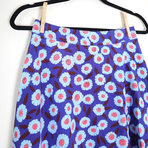 Kate Spade New York Size 0 Silk Tangier Floral Double Layer Skirt Cobalt Blue - Picture 3 of 10